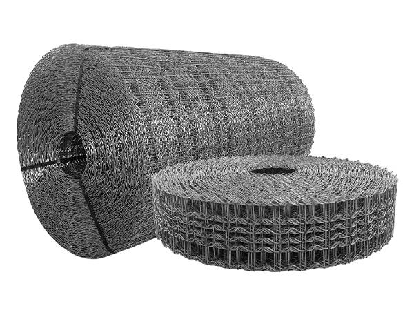 A pipeline reinforced mesh roll on the white background