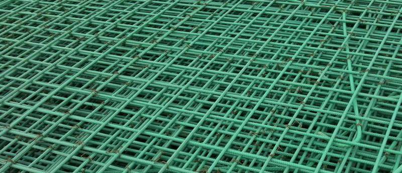 mesh formed of green epoxy coated rebars